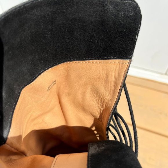 L.A.M.B. Black Lace Up Prudence Boots - Picture 6 of 9